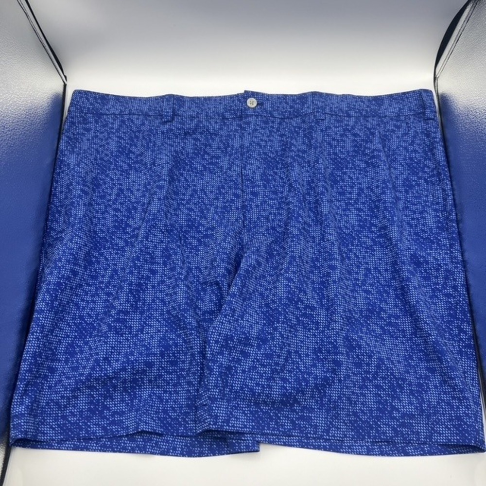 PGA Tour Men's‎  Blue Patterned Flat Front Golf Shorts Size 42